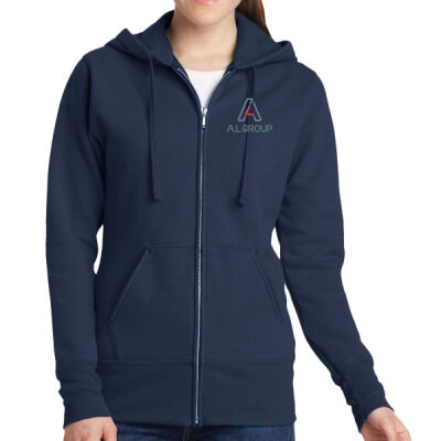 A.L. Group - Ladies Core Fleece Full Zip Hooded Sweatshirt Thumbnail