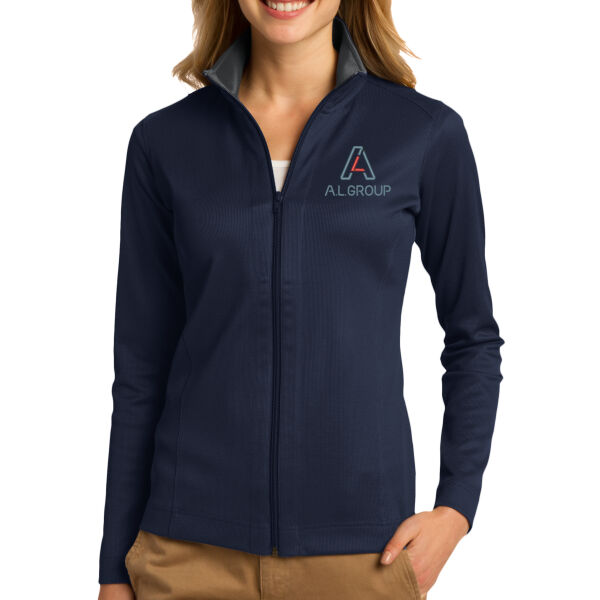 A.L. Group - Ladies Vertical Texture Full Zip Jacket Thumbnail